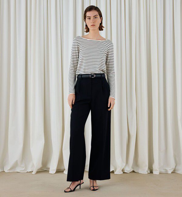 DES PRES「ソフトウールオックス タックセミワイドパンツ」|スラックス|