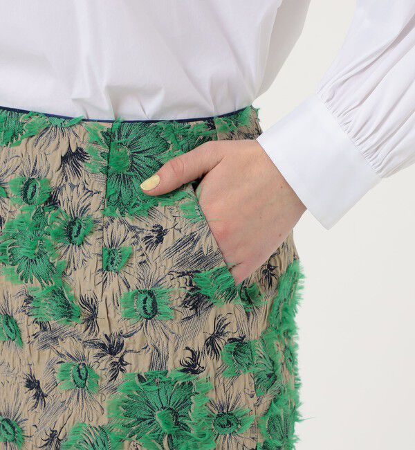 TOMORROWLAND collection「カットフラワージャカード タイトミディスカート」|タイト|