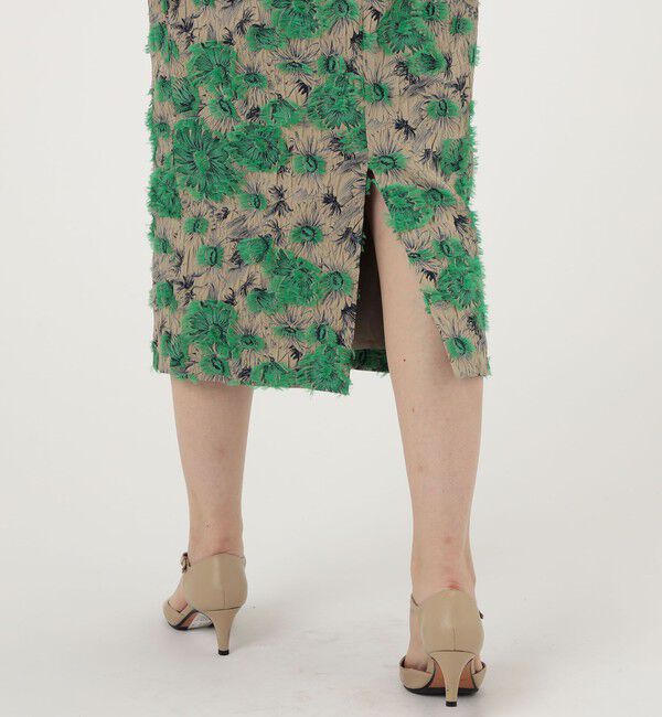 TOMORROWLAND collection「カットフラワージャカード タイトミディスカート」|タイト|