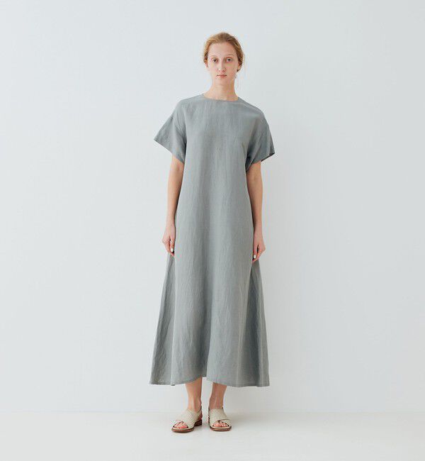 GALERIE VIE「リネンキュプラシルクコンパクト クルーネックワンピース」|ワンピース|