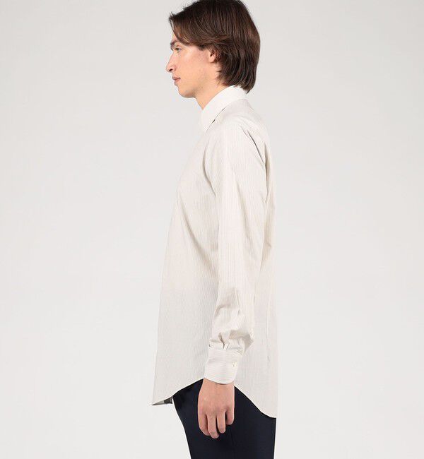 TOMORROWLAND MENS「コットン ワイドスプレッドカラー ストライプドレスシャツ」|シャツ・ブラウス|