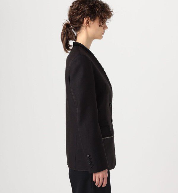 DES PRES「モヘヤウールリネン ノーカラージャケット」|テーラードジャケット|
