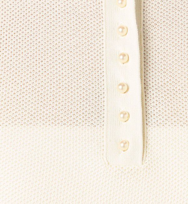 Ballsey「パールメッシュコンビ ポロカラープルオーバー」|ニット・セーター|