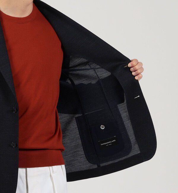 TOMORROWLAND MENS「ラミーポリエステル シングルブレステッド 2Bジャケット」|テーラードジャケット|