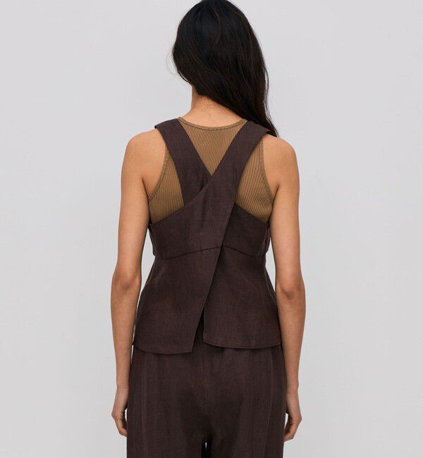 BACCA「リネンツイル バッククロスタンクトップ」|シャツ・ブラウス|