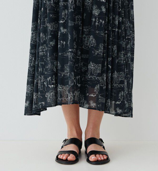 GALERIE VIE「 LandScapeシルクストレッチ ギャザーシャツドレス」|ワンピース|