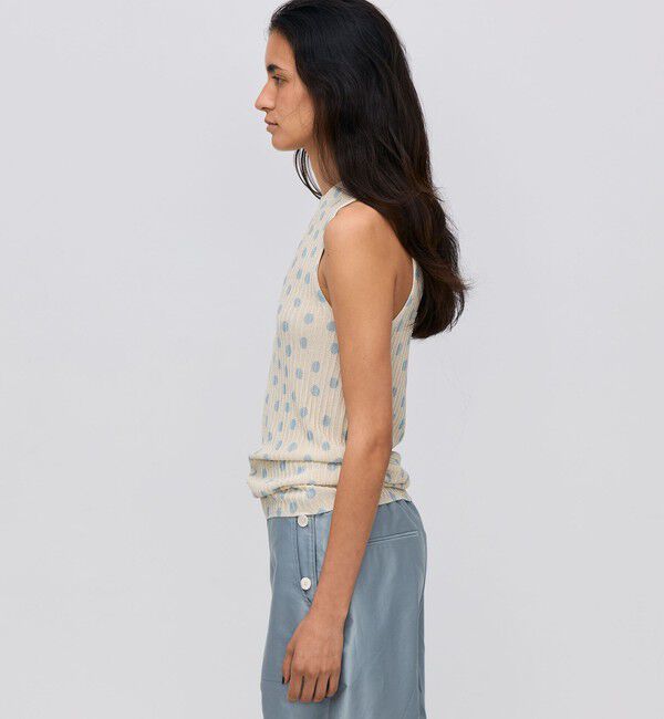 BACCA「レーヨンラメ リブアメリカンスリーブニット」|ニット・セーター|