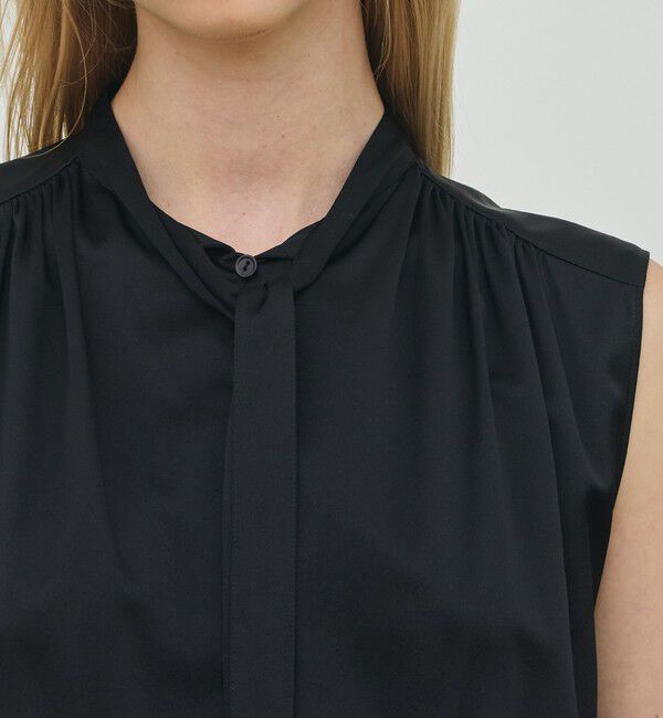 DES PRES「シルクストレッチサテン スモッキングギャザーワンピース」|ワンピース|