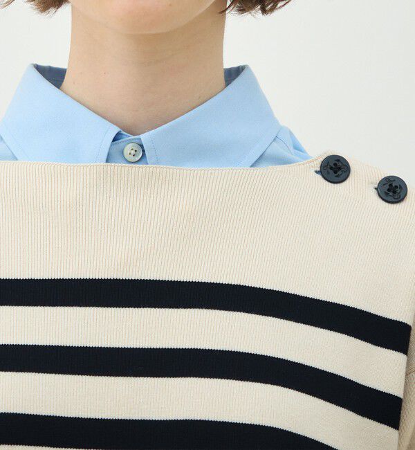 MACPHEE「パネルボーダー ボートネックプルオーバー」|ニット・セーター|