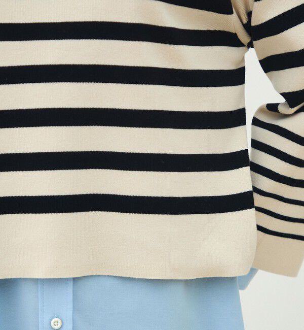 MACPHEE「パネルボーダー ボートネックプルオーバー」|ニット・セーター|