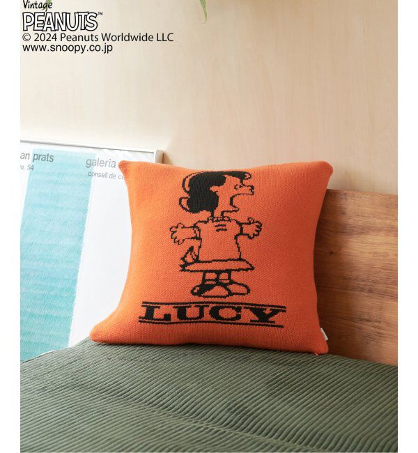 journal standard Furniture「【PEANUTS&times;SPORTS WEAR by JSF】別注 KNIT CUSHION クッションカバー」|クッション・クッションカバー|オレンジ