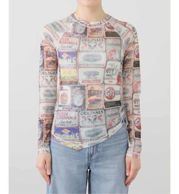 JOINT WORKS「GUESS/ゲスGO PRINTED RAGLAN MESH TOP」|Tシャツ・カットソー|