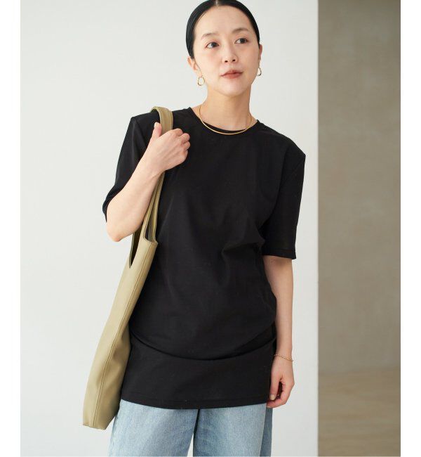 Plage「SQUARE SHOULDER H/S Tシャツ」|Tシャツ・カットソー|ブラック