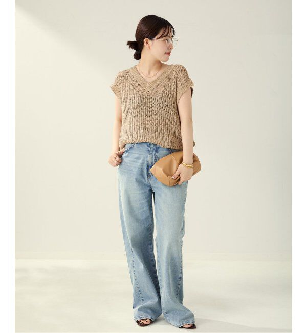 Plage「SILK-LINEN LILY Vネック ニット」|ニット・セーター|