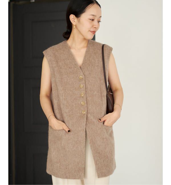 Plage「shaggy ロングベスト」|ダウンベスト・ベスト|