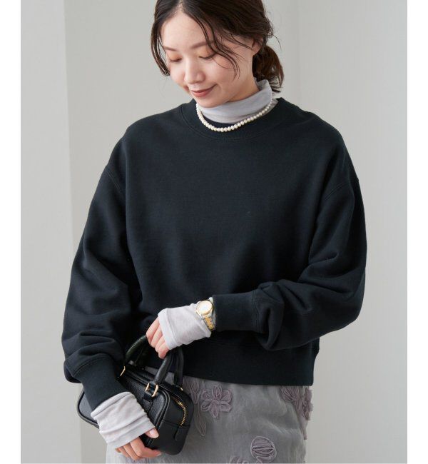 IENA「《追加3》コットン裏毛クロップドプルオーバー」|スウェット・ジャージ|