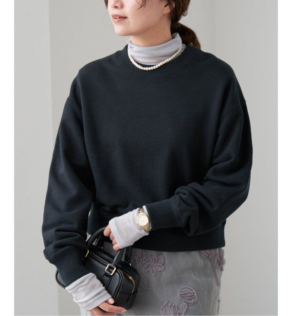 IENA「《追加3》コットン裏毛クロップドプルオーバー」|スウェット・ジャージ|