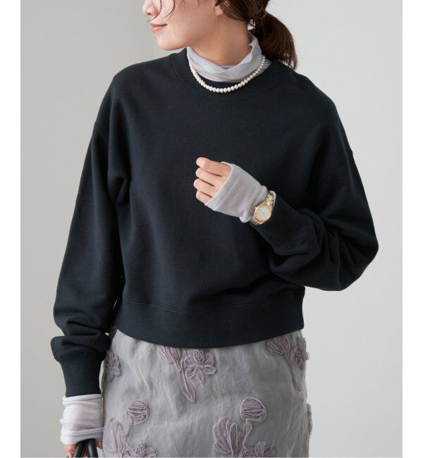 IENA「《追加3》コットン裏毛クロップドプルオーバー」|スウェット・ジャージ|