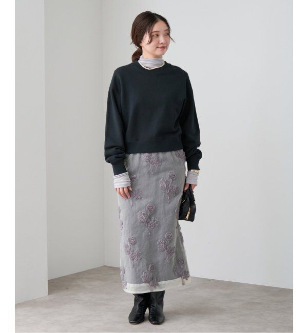 IENA「《追加3》コットン裏毛クロップドプルオーバー」|スウェット・ジャージ|