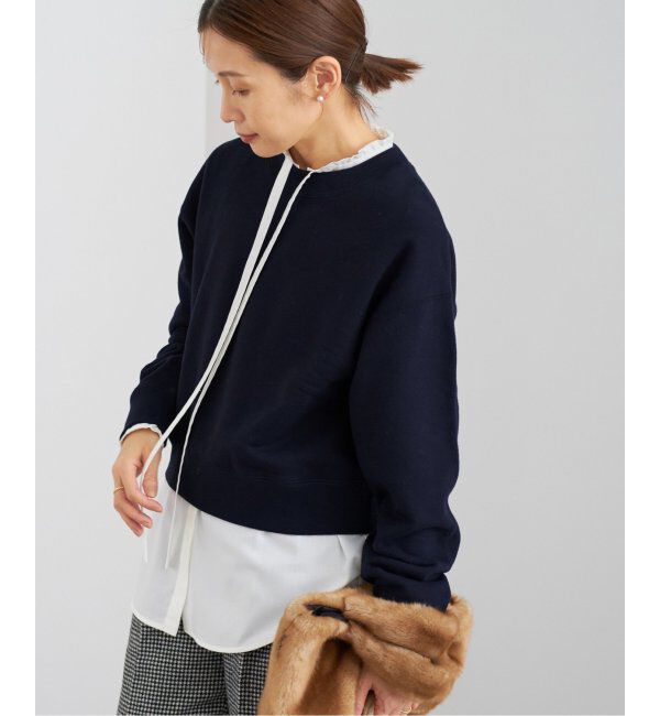 IENA「《追加3》コットン裏毛クロップドプルオーバー」|スウェット・ジャージ|