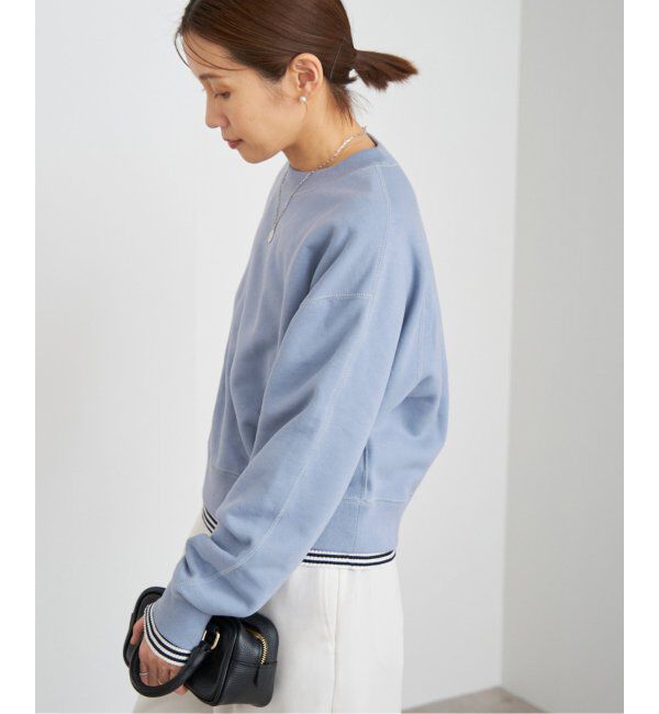 IENA「《追加3》コットン裏毛クロップドプルオーバー」|スウェット・ジャージ|