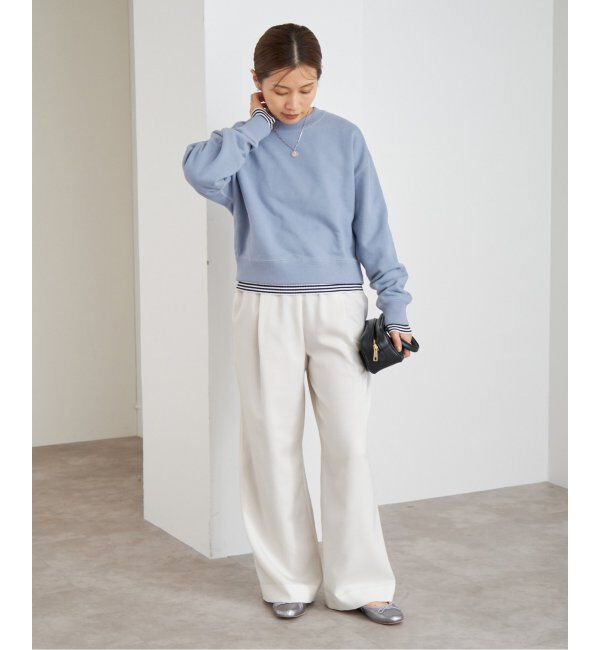 IENA「《追加3》コットン裏毛クロップドプルオーバー」|スウェット・ジャージ|