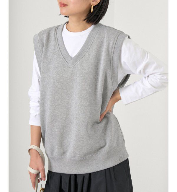 IENA「LOOPWHEELER for LOWERCASE 別注 ライトツリウラケ Vネックベスト」|ベスト・ジレ|