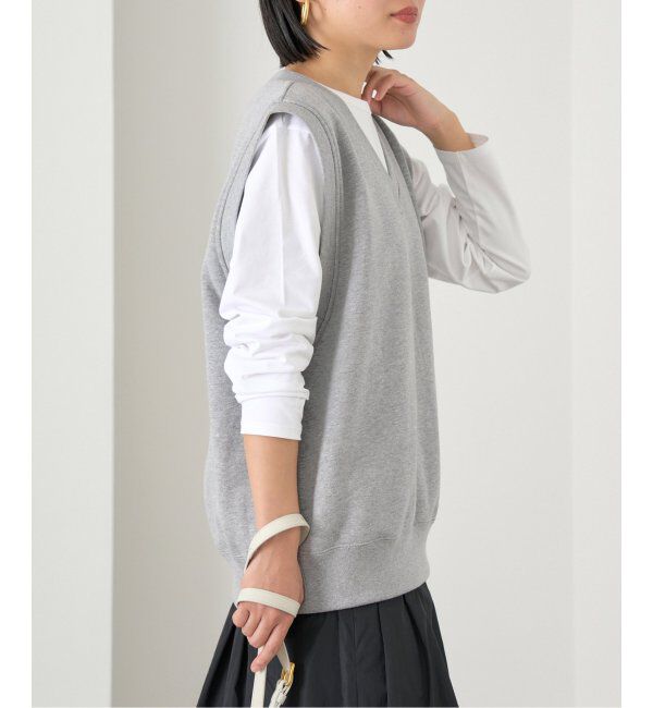 IENA「LOOPWHEELER for LOWERCASE 別注 ライトツリウラケ Vネックベスト」|ベスト・ジレ|