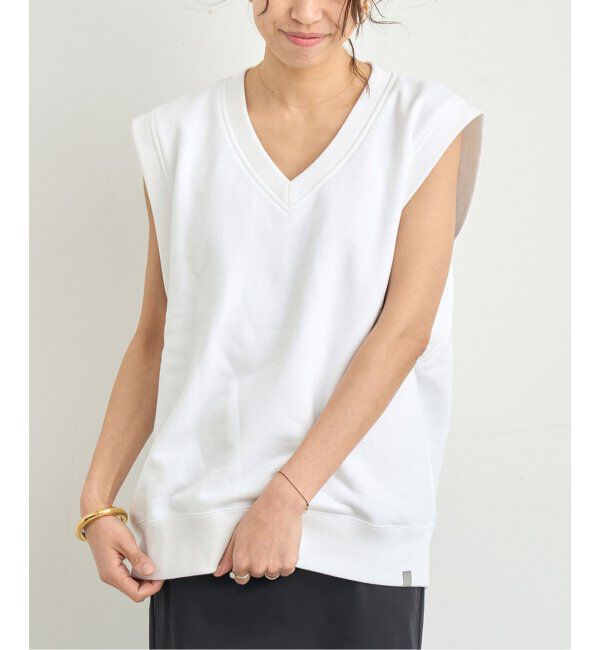IENA「LOOPWHEELER for LOWERCASE 別注 ライトツリウラケ Vネックベスト」|ベスト・ジレ|