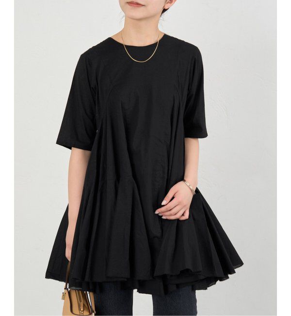 IENA「《追加》AAYUSHI/アユーシ ボリュームフレアハーフスリーブワンピース」|ワンピース|