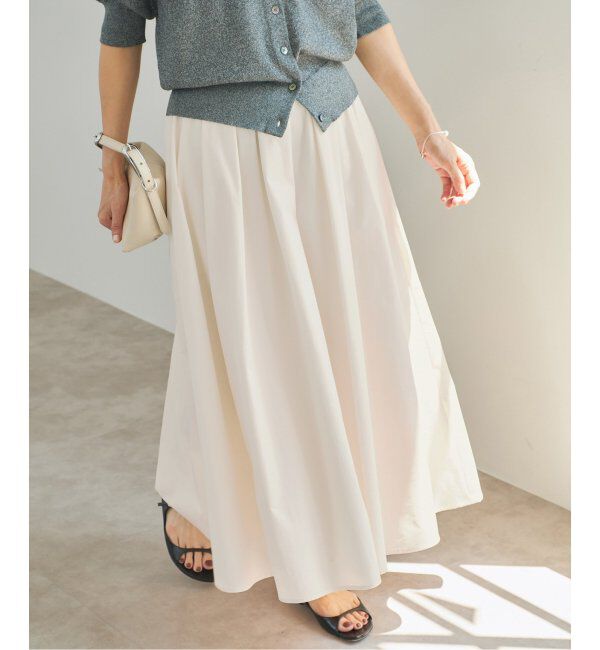 IENA「《一部カラー店舗限定》タイプライターフレアスカート」|スカート|ホワイト