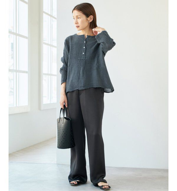 IENA「LES ATELIERS FRANCAIS DE CONFECTION ヘンリーネックトップス」|シャツ・ブラウス|