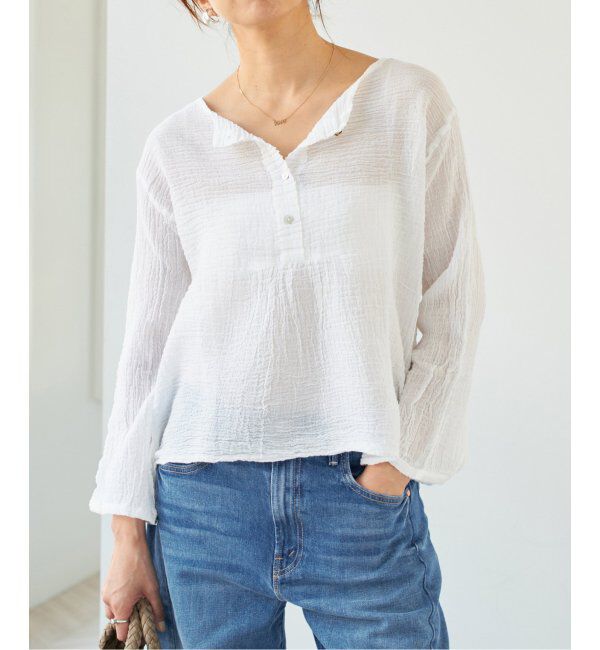 IENA「LES ATELIERS FRANCAIS DE CONFECTION ヘンリーネックトップス」|シャツ・ブラウス|