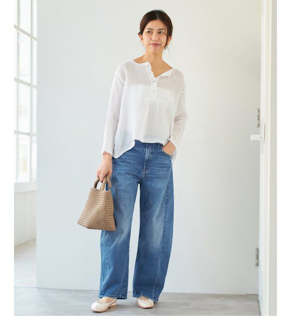 IENA「LES ATELIERS FRANCAIS DE CONFECTION ヘンリーネックトップス」|シャツ・ブラウス|