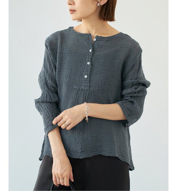 IENA「LES ATELIERS FRANCAIS DE CONFECTION ヘンリーネックトップス」|シャツ・ブラウス|