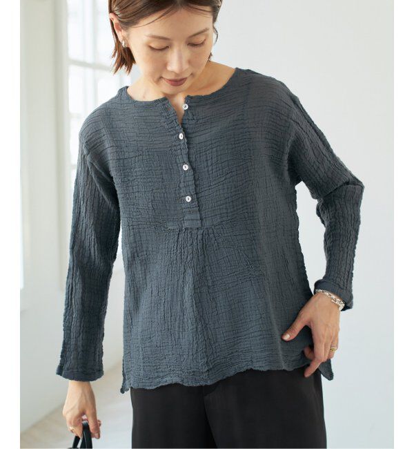 IENA「LES ATELIERS FRANCAIS DE CONFECTION ヘンリーネックトップス」|シャツ・ブラウス|