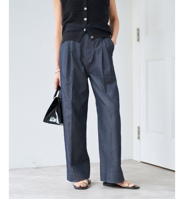 IENA「《WEB限定/追加》デニムスラックス」|デニム|