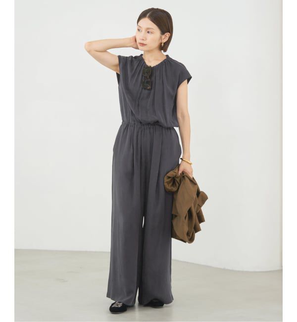 IENA「《追加3》キュプラギャザーネックオールインワン」|オールインワン|