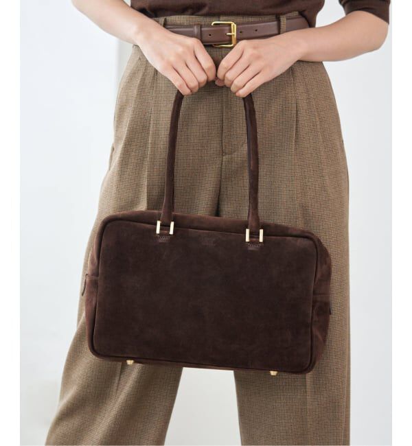 IENA「Manuel MILANO/マニュエルミラノ SUEDE BOSTON スエードボストンバッグ」|ボストンバッグ|ブラウン