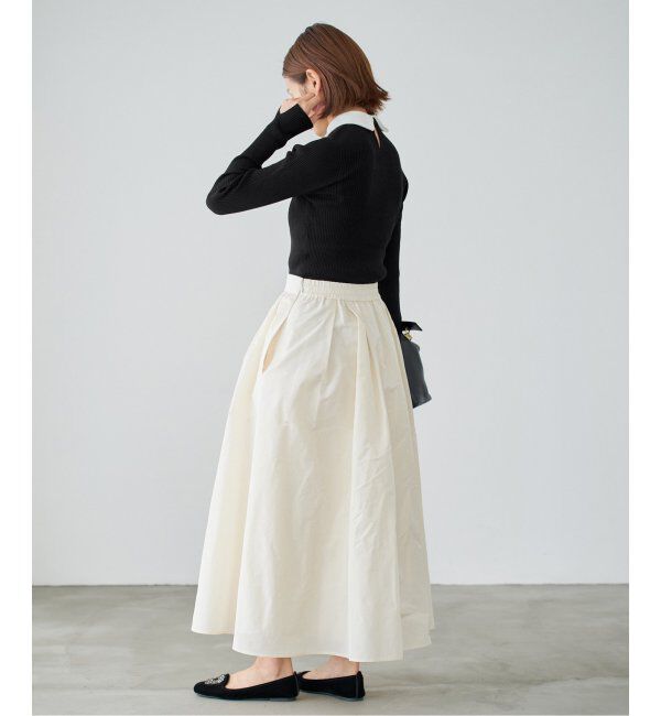 IENA「バイカラー 襟RIBホールガーメントプルオーバー」|ニット・セーター|