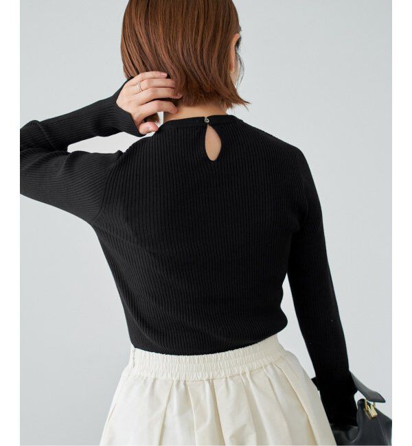 IENA「バイカラー 襟RIBホールガーメントプルオーバー」|ニット・セーター|