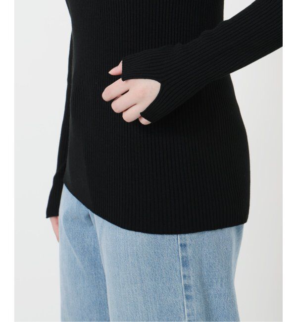 IENA「バイカラー 襟RIBホールガーメントプルオーバー」|ニット・セーター|