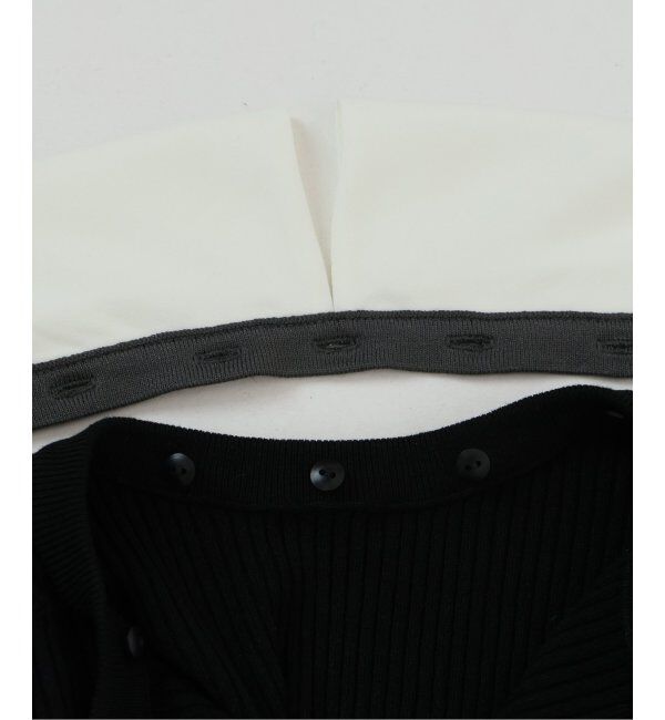 IENA「バイカラー 襟RIBホールガーメントプルオーバー」|ニット・セーター|