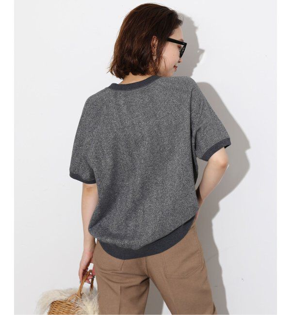 SLOBE IENA「《追加》ラメ裏毛ハーフスリーブプルオーバー」|スウェット・ジャージ|