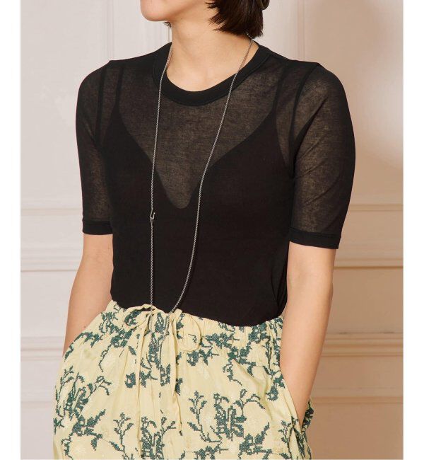 IENA LA BOUCLE「《追加2》IENA LA BOUCLE 水撚りガスフライス半袖プルオーバー」|Tシャツ・カットソー|