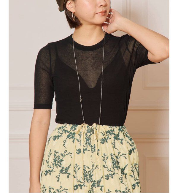 IENA LA BOUCLE「《追加2》IENA LA BOUCLE 水撚りガスフライス半袖プルオーバー」|Tシャツ・カットソー|