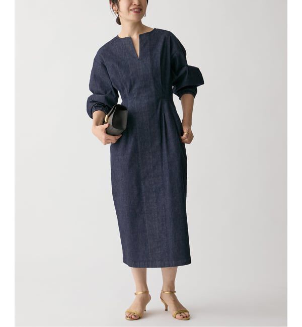 VERMEIL par iena「ストレッチデニムウエストシェイプワンピース」|ワンピース|