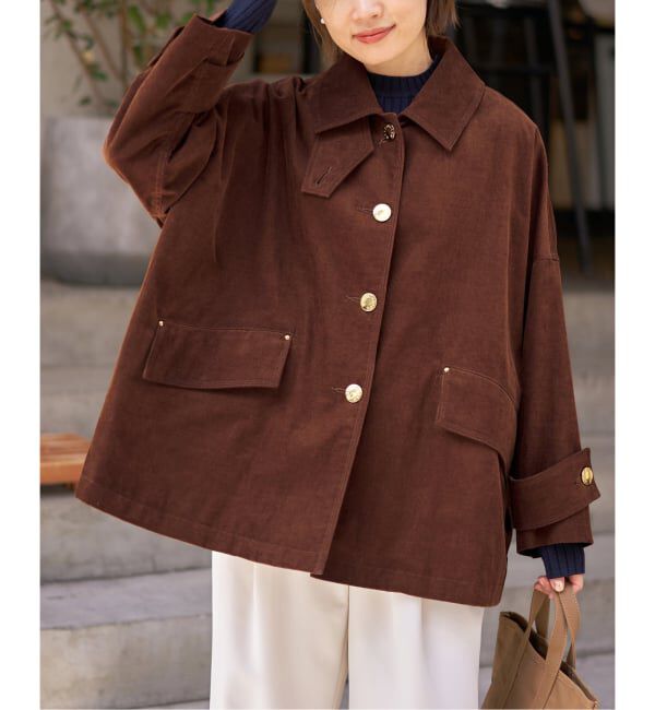 IENA「MACKINTOSH/マッキントッシュ 別注 HUMBIE JACKET コーデュロイ」|ステンカラーコート|