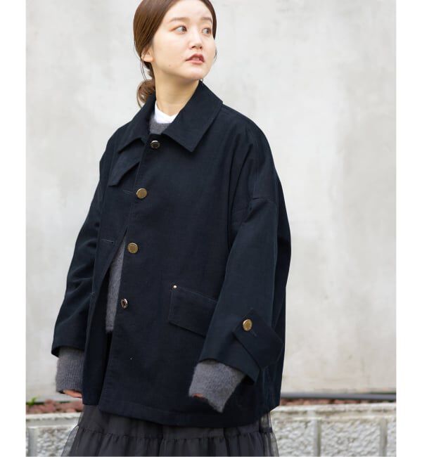 IENA「MACKINTOSH/マッキントッシュ 別注 HUMBIE JACKET コーデュロイ」|ステンカラーコート|ネイビー