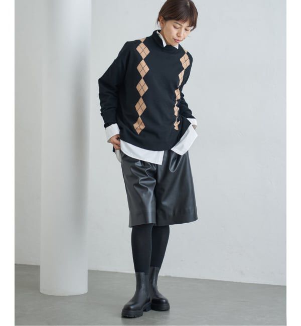 IENA「ライトウールアーガイルニット」|ニット・セーター|